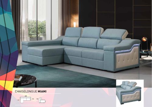 Sofá tipo chaiselongue, modelo Miami